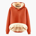 Women's Sherpa-Lined Pullover Hoodie with Adjustable Hood and Kangaroo