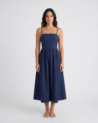 Spaghetti Strap Low Back Midi Dress