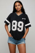 Brown American Football T-Shirt with New York Print – Women's Varsity Tee