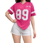 Brown American Football T-Shirt with New York Print – Women's Varsity Tee