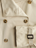 Cropped Trench Coat - Beige & Black