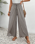 Women's Printed Wide-Leg Trousers – Lightweight High-Waisted Relaxed Style for Summer Holidays and Everyday Wear