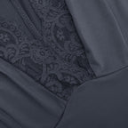 V-Neck Jumpsuit with Lace Trim & Flared Legs – Retro Fitted Jumpsuit