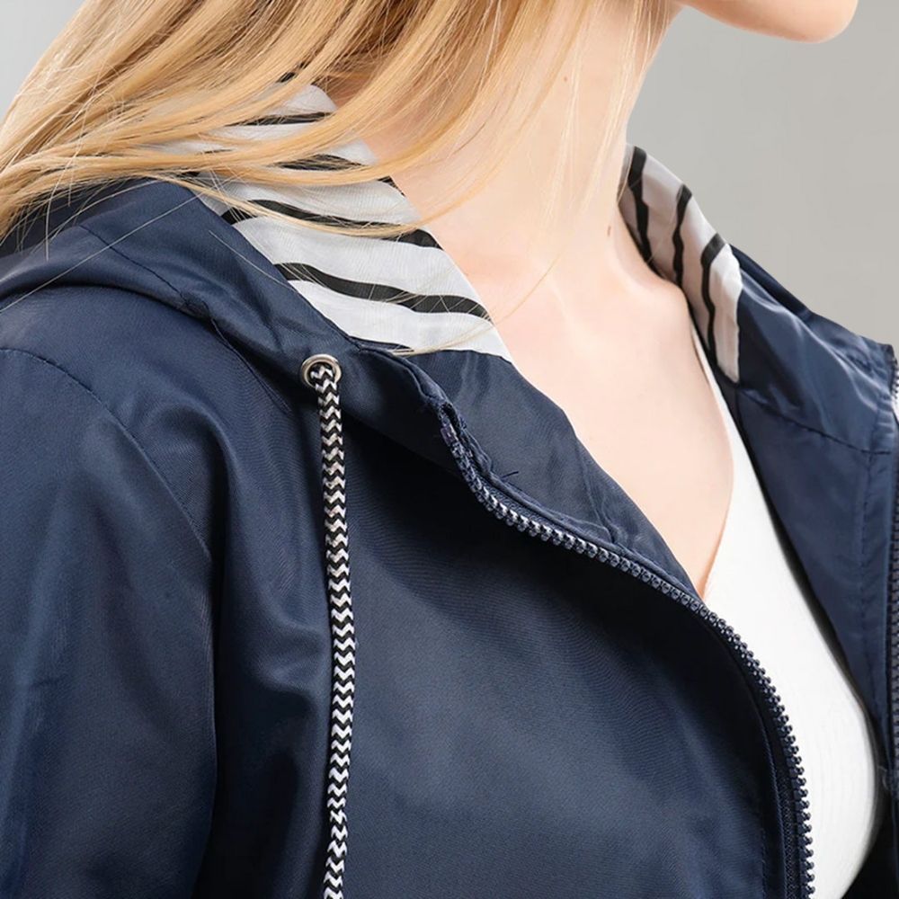 Women's Long Rain Coat with Hood – Trendy Waterproof Mac