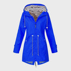 Women's Long Rain Coat with Hood – Trendy Waterproof Mac