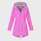 Women's Long Rain Coat with Hood – Trendy Waterproof Mac