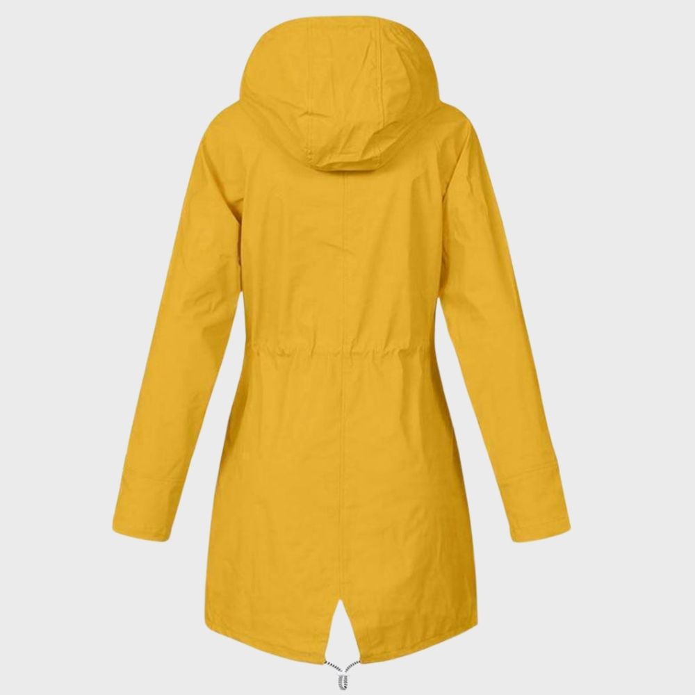 Women's Long Rain Coat with Hood – Trendy Waterproof Mac