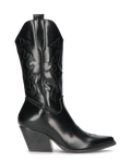 Black Western Cowboy Boots - Faux Leather Camperos
