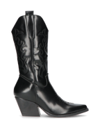 Black Western Cowboy Boots - Faux Leather Camperos
