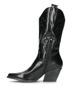 Black Western Cowboy Boots - Faux Leather Camperos