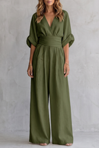 Draped Waist Wide-Leg Jumpsuit