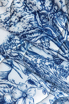 Floral Print Quilted Jacket in Blue – Artistic Design