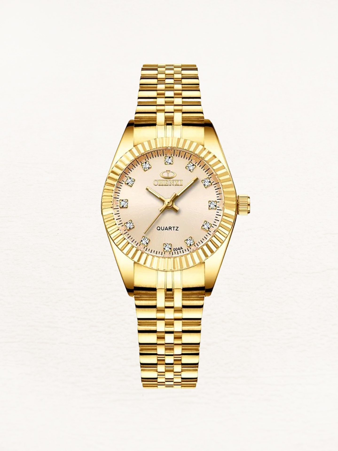 Women's Mini Gold Watch with Zirconia Dial – Petite Steel Strap Watch