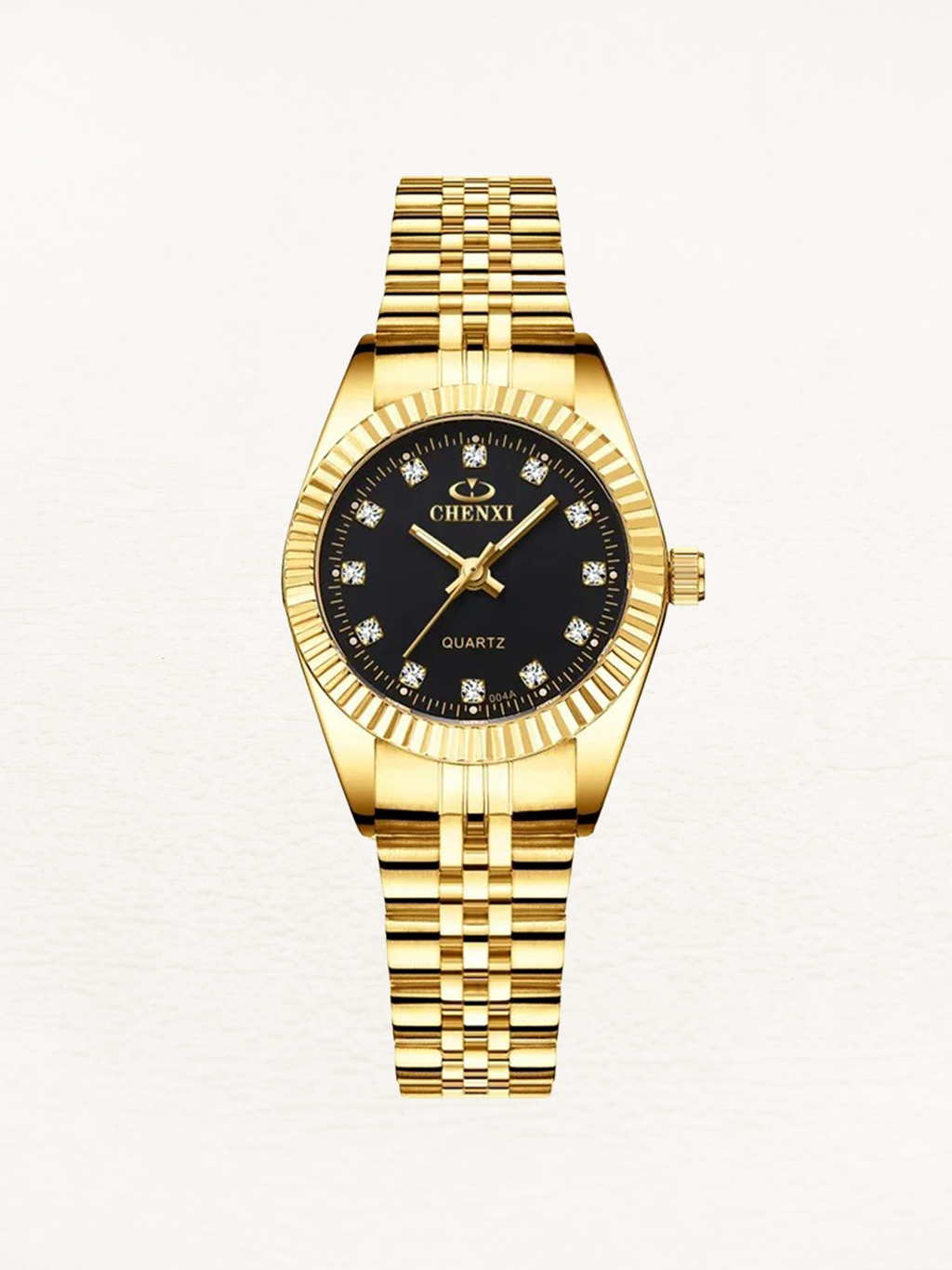 Women's Mini Gold Watch with Zirconia Dial – Petite Steel Strap Watch