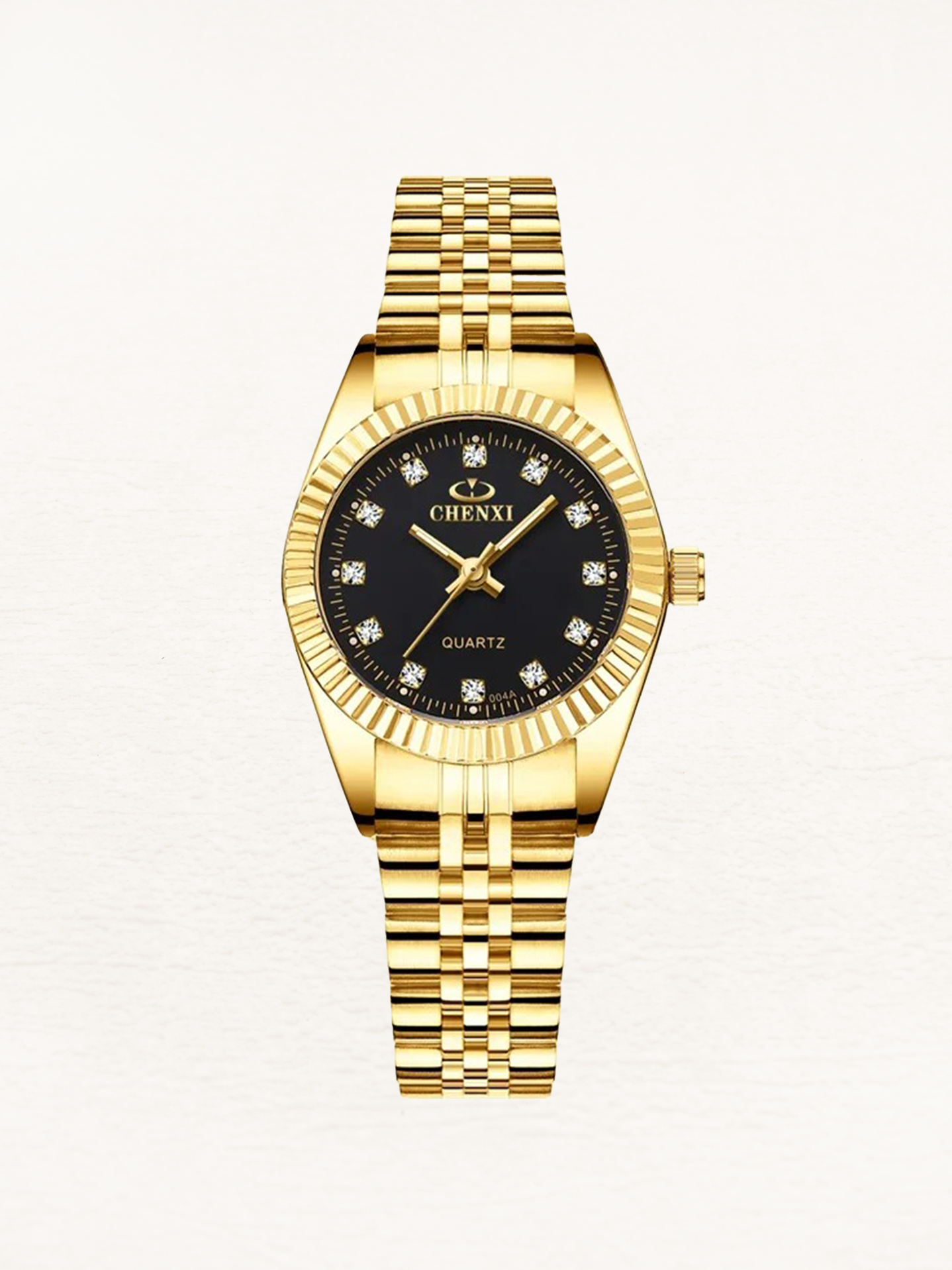Women's Mini Gold Watch with Zirconia Dial – Petite Steel Strap Watch