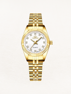 Women's Mini Gold Watch with Zirconia Dial – Petite Steel Strap Watch
