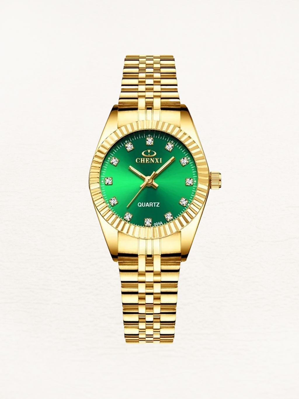 Women's Mini Gold Watch with Zirconia Dial – Petite Steel Strap Watch