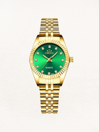 Women's Mini Gold Watch with Zirconia Dial – Petite Steel Strap Watch