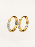 Gold Zirconia Huggie Hoop Earrings – Crystal Pavé Hoops (10–16 mm)