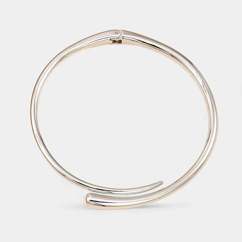 Open Collar Choker Necklace – Punk Metal Statement Torque