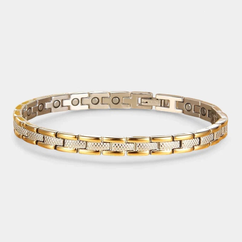 Women's Magnetic Bracelet – Adjustable Titanium Steel Bangle in Gold & Silver