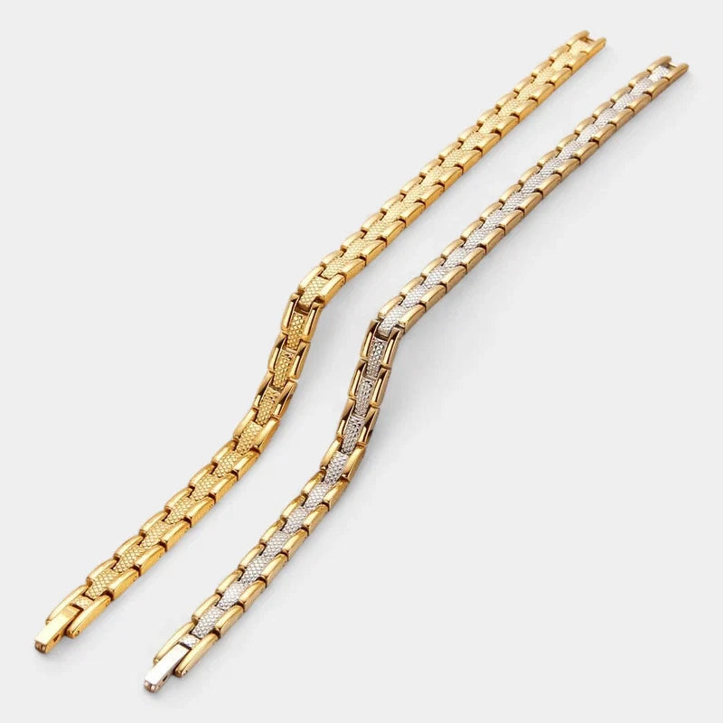 Women's Magnetic Bracelet – Adjustable Titanium Steel Bangle in Gold & Silver