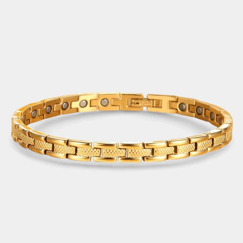 Women's Magnetic Bracelet – Adjustable Titanium Steel Bangle in Gold & Silver