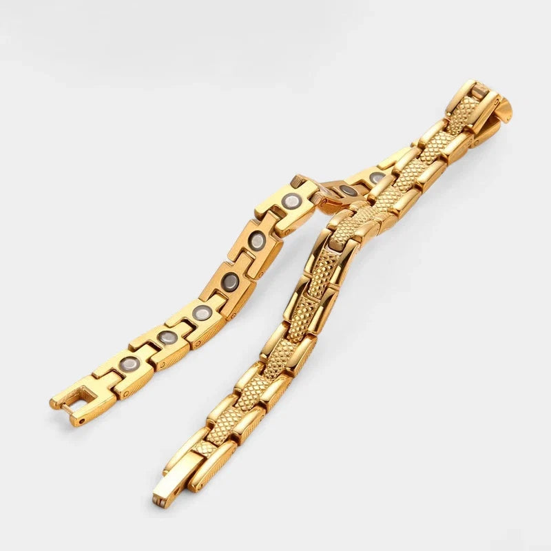 Women's Magnetic Bracelet – Adjustable Titanium Steel Bangle in Gold & Silver