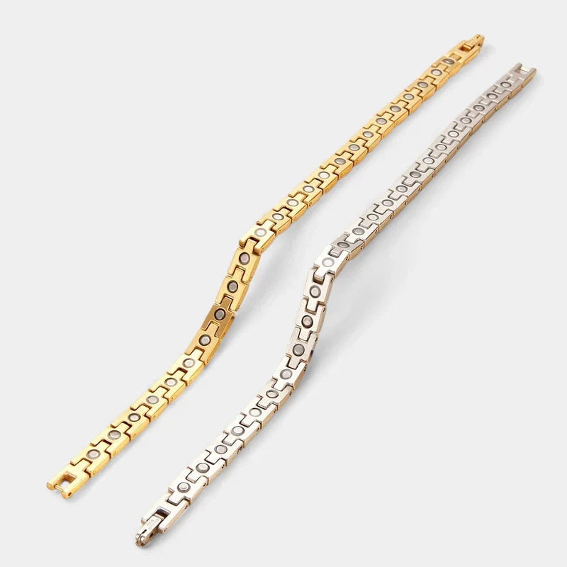 Women's Magnetic Bracelet – Adjustable Titanium Steel Bangle in Gold & Silver