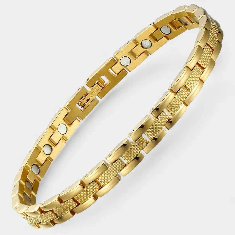 Women's Magnetic Bracelet – Adjustable Titanium Steel Bangle in Gold & Silver