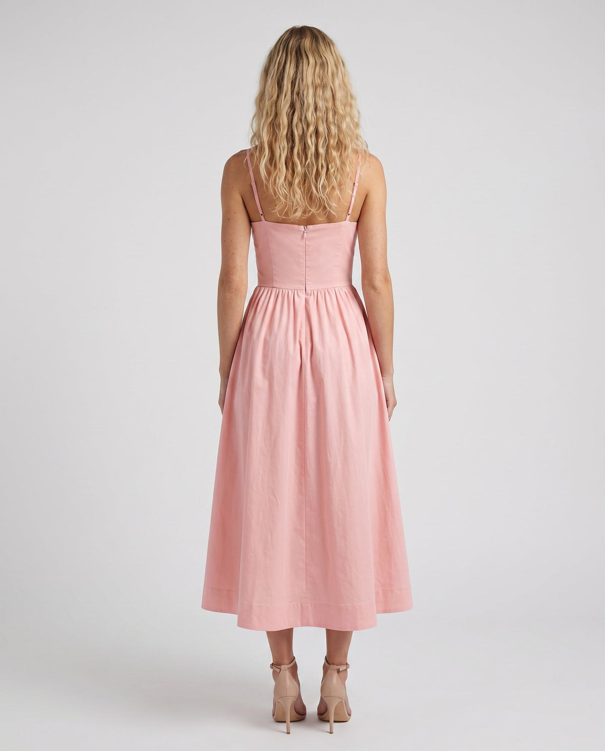 Spaghetti Strap Low Back Midi Dress