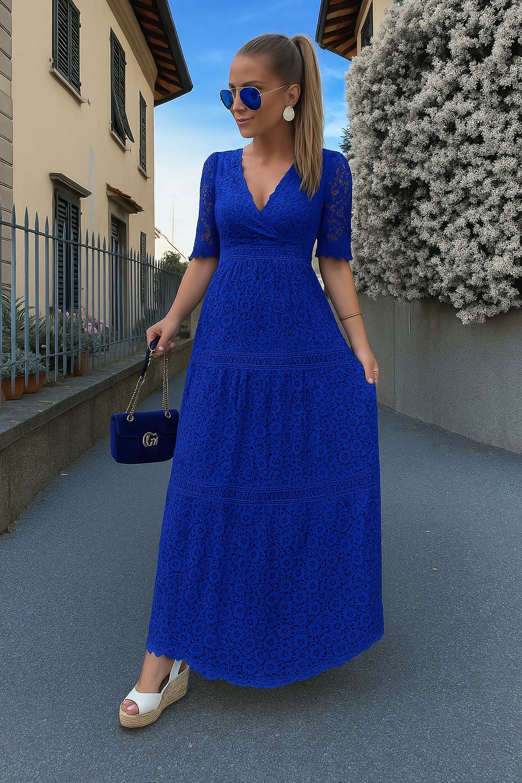 Italian Lace Design Lightweight Breathable Summer Dress | Meave & Ivy