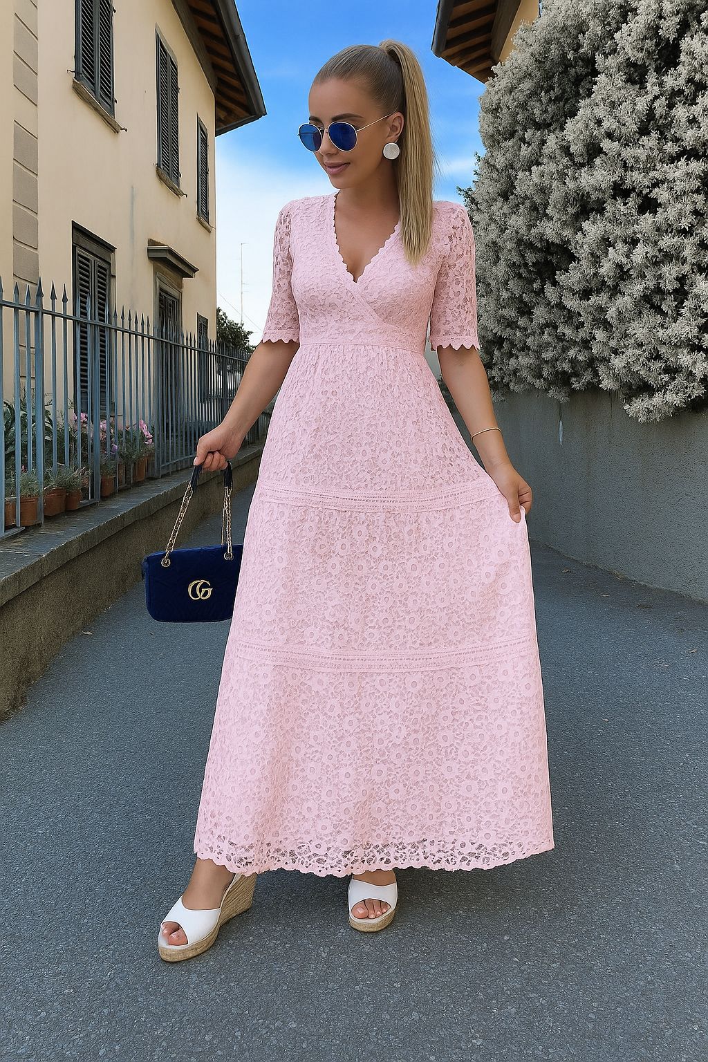 Italian Lace Design Lightweight Breathable Summer Dress | Meave & Ivy
