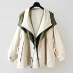 Women's Waterproof Trench Coat with Oversized Fit and Layered