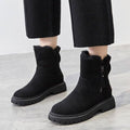 Women's Plush-Lined Winter Ankle Boots – Waterproof suede-look Zip-Up