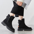 Women's Plush-Lined Winter Ankle Boots – Waterproof suede-look Zip-Up
