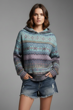 Women's Hooded Hoodie – Cosy Season Essential in Blue or Brown