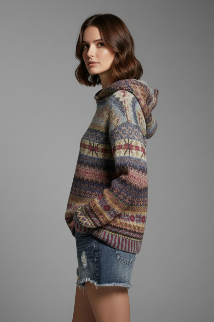 Women's Hooded Hoodie – Cosy Season Essential in Blue or Brown