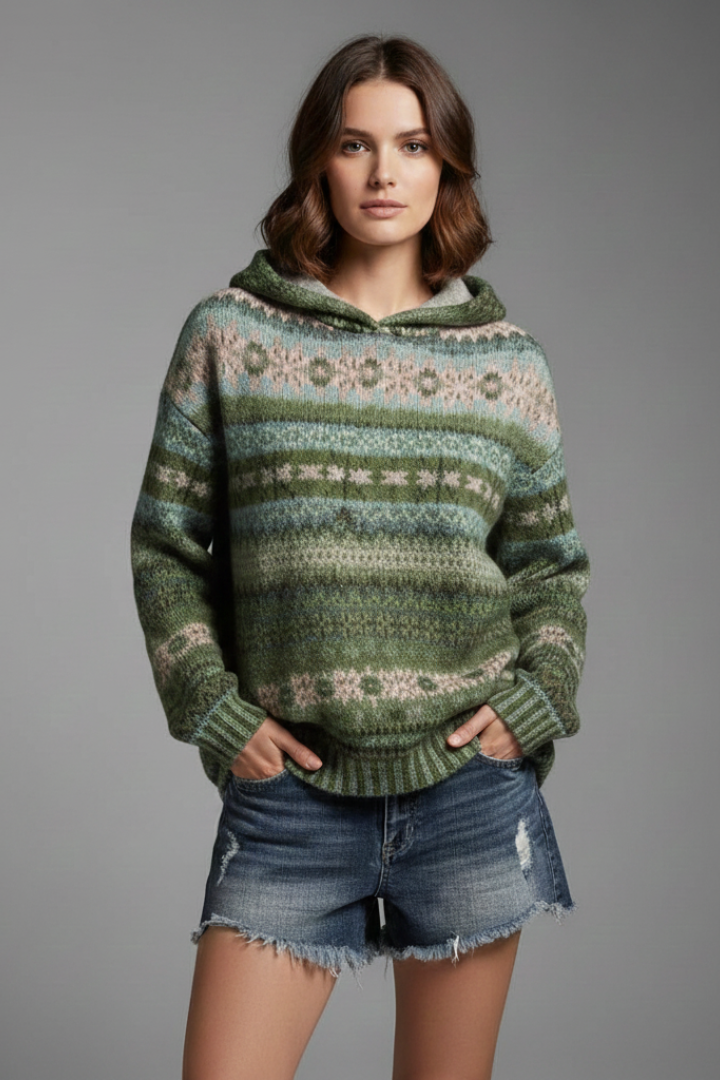 Women's Hooded Hoodie – Cosy Season Essential in Blue or Brown