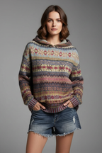 Women's Hooded Hoodie – Cosy Season Essential in Blue or Brown
