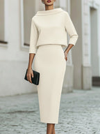 Boat-Neck Top and Midi Skirt Set – Polished Co-Ord