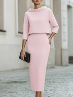 Boat-Neck Top and Midi Skirt Set – Polished Co-Ord