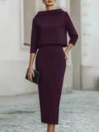 Boat-Neck Top and Midi Skirt Set – Polished Co-Ord