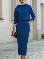 Boat-Neck Top and Midi Skirt Set – Polished Co-Ord