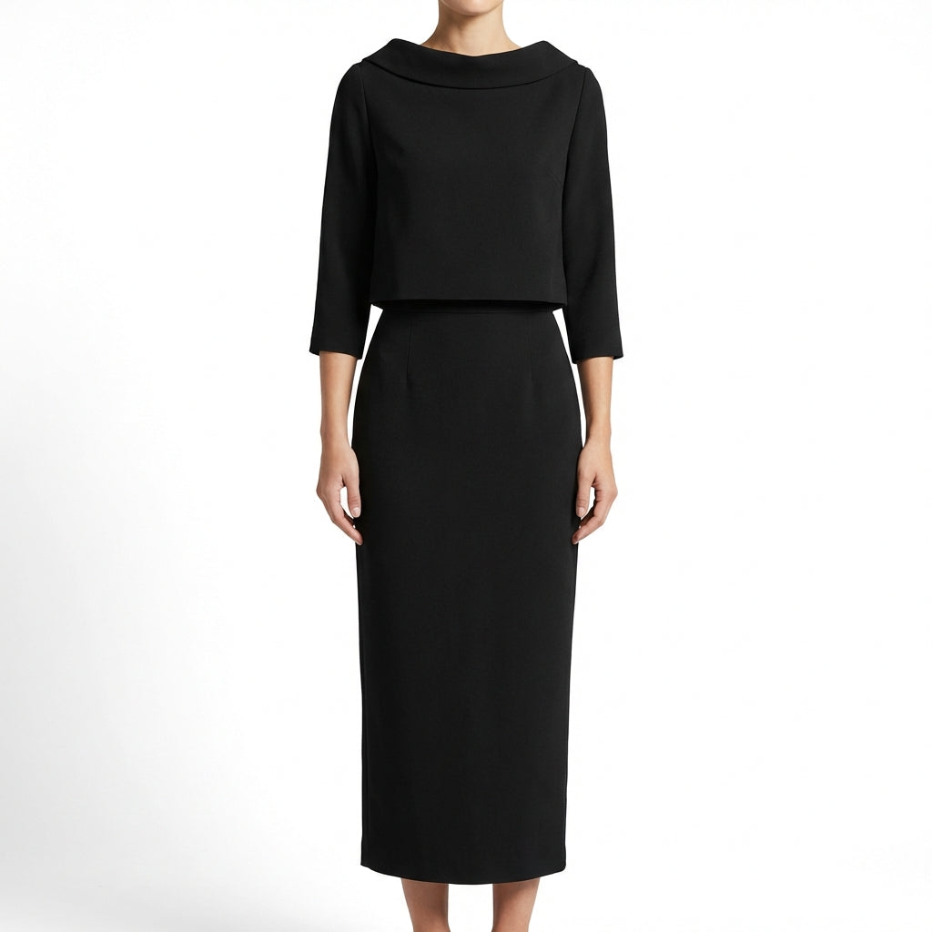 Boat-Neck Top and Midi Skirt Set – Polished Co-Ord