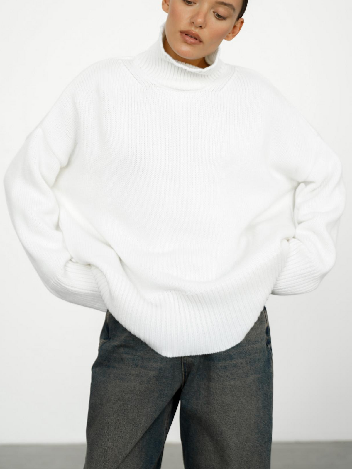 Women's wool-blend-Blend Turtleneck Sweater