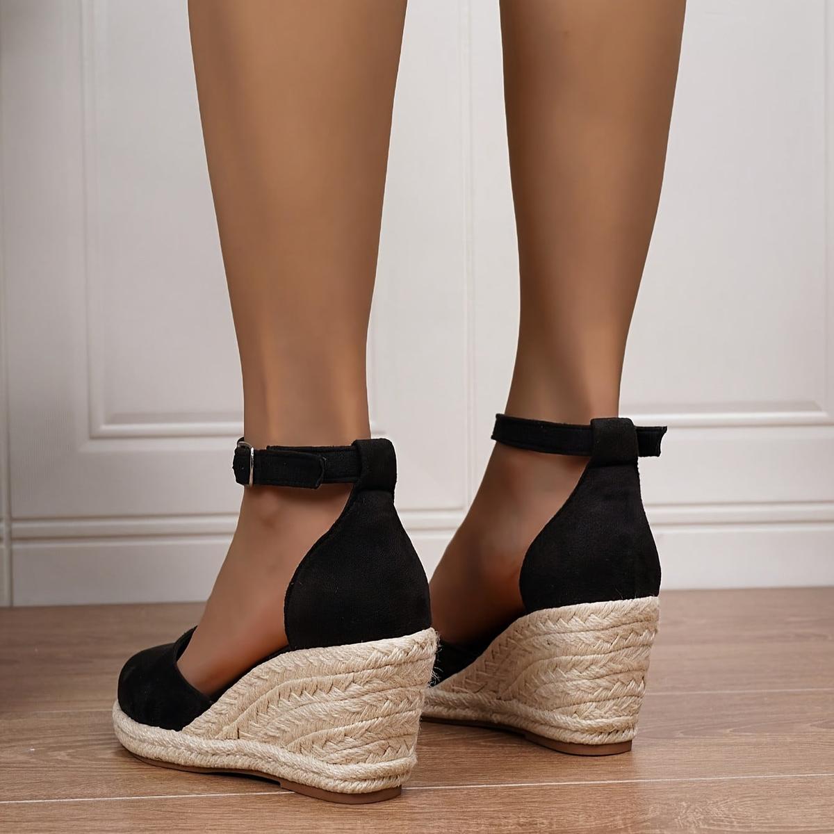Women's Espadrille Wedge Sandals with Ankle Strap