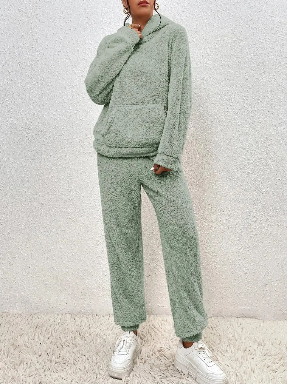 Teddy Fleece Lounge Set – Hoodie and Joggers, 5 Colours
