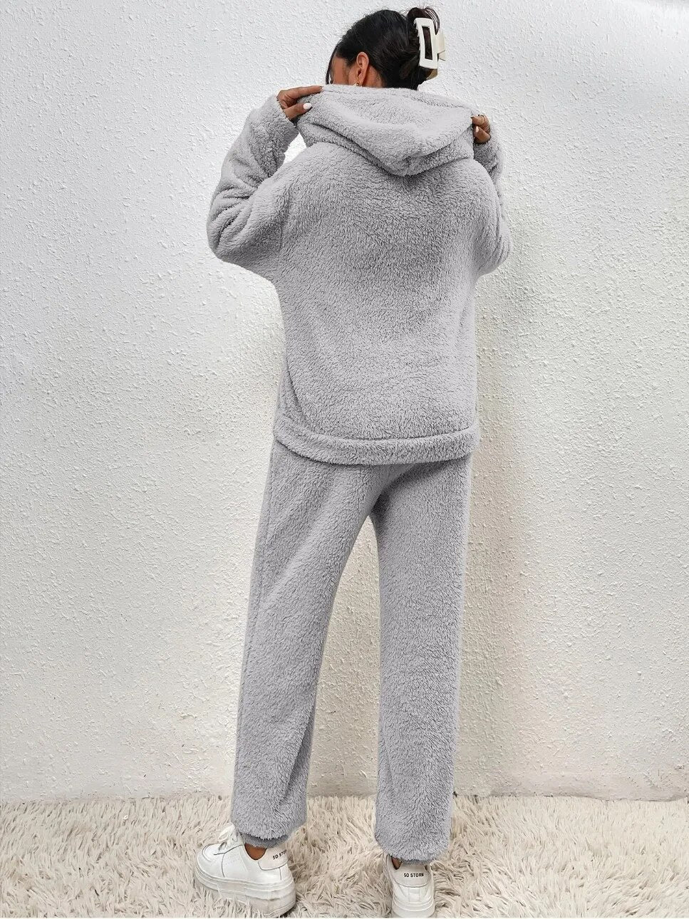 Teddy Fleece Lounge Set – Hoodie and Joggers, 5 Colours