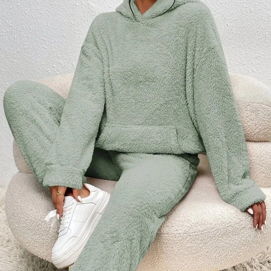 Teddy Fleece Lounge Set – Hoodie and Joggers, 5 Colours